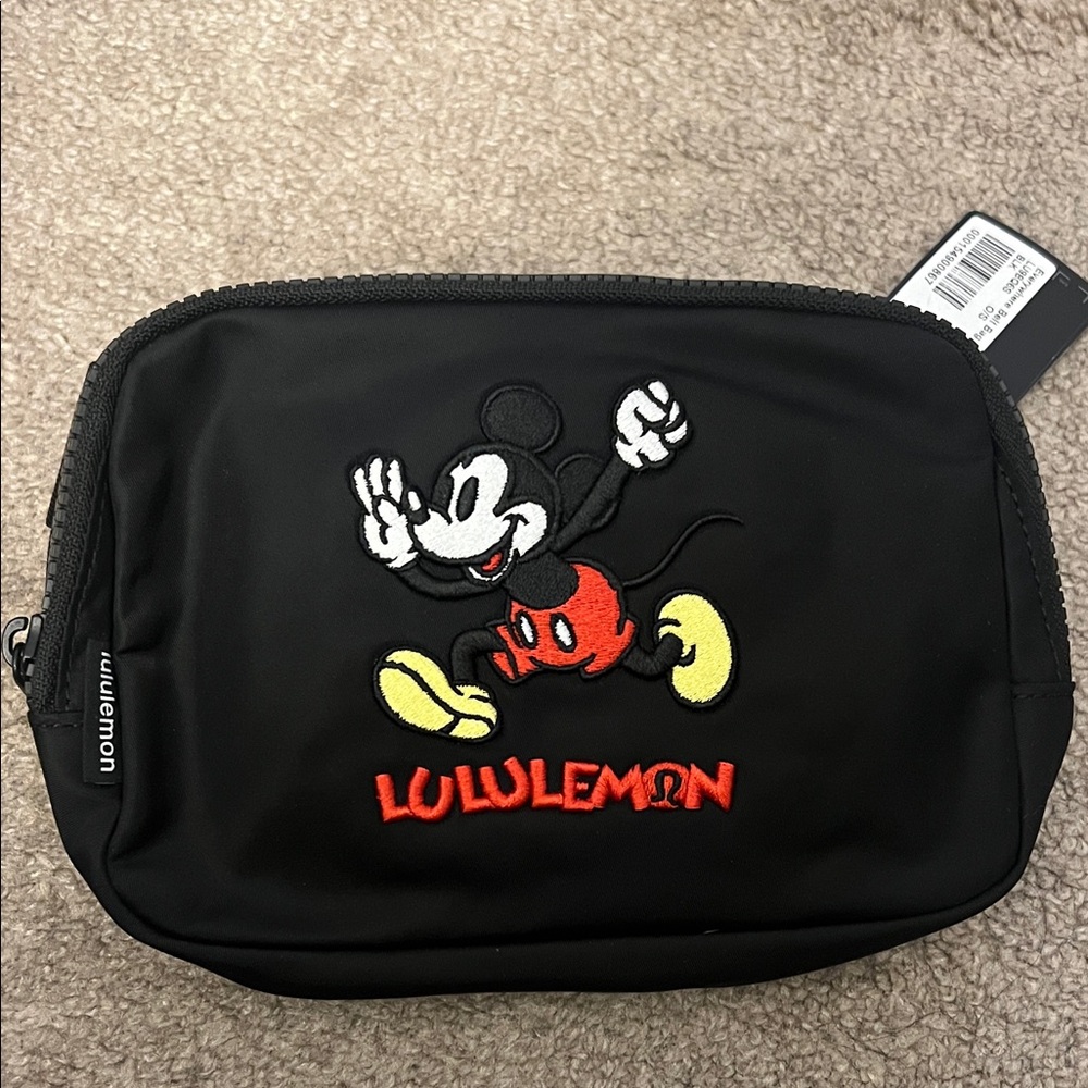 lululemon athletica Black Belt Bag with Mickey Mouse Design